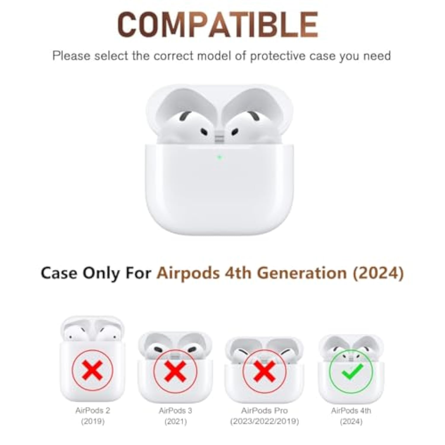 For Airpod 4 Case Cute Romantic Rose Flower With Keychain Clear Frosted Protective Cover Compatible With Airpods 4Th Generation Case For Girls Women (Rose Pink)