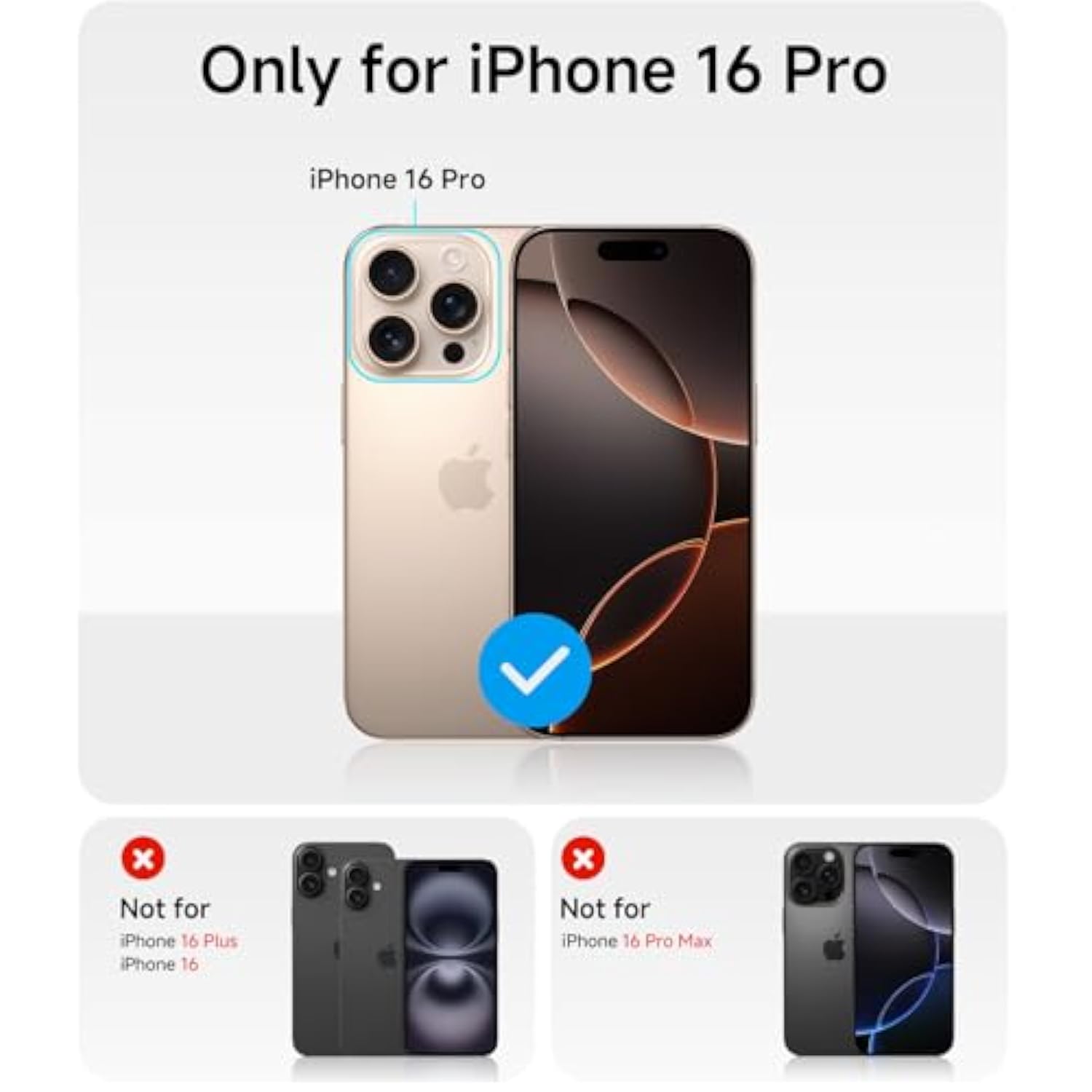 For 16 Pro Case With 2X Screen Protection [Built-In Lens Protector] [Stronger N56 Magnets] [Not-Yellowing] Compatible With Magsafe Women Girls Color Clear Case (6.3")- Desert Gold