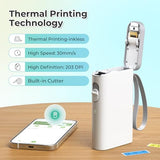 Label Maker Machine With Tape, P21 Bluetooth Label Printer With 3 Tapes & Case, Wireless Mini Label Makers With Multiple Templates Icon Font Custom For School Office Home, White