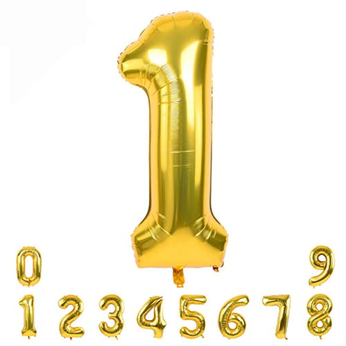 40-Inch Gold Number Balloons 0-9 Foil Mylar for Birthday Parties