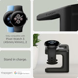Spigen S355 Stand Designed for Google Pixel Watch 3/2 Charger Stand Durable TPU with Non-Slip Stable Base (NOT Compatible with Pixel Watch 1) - Black