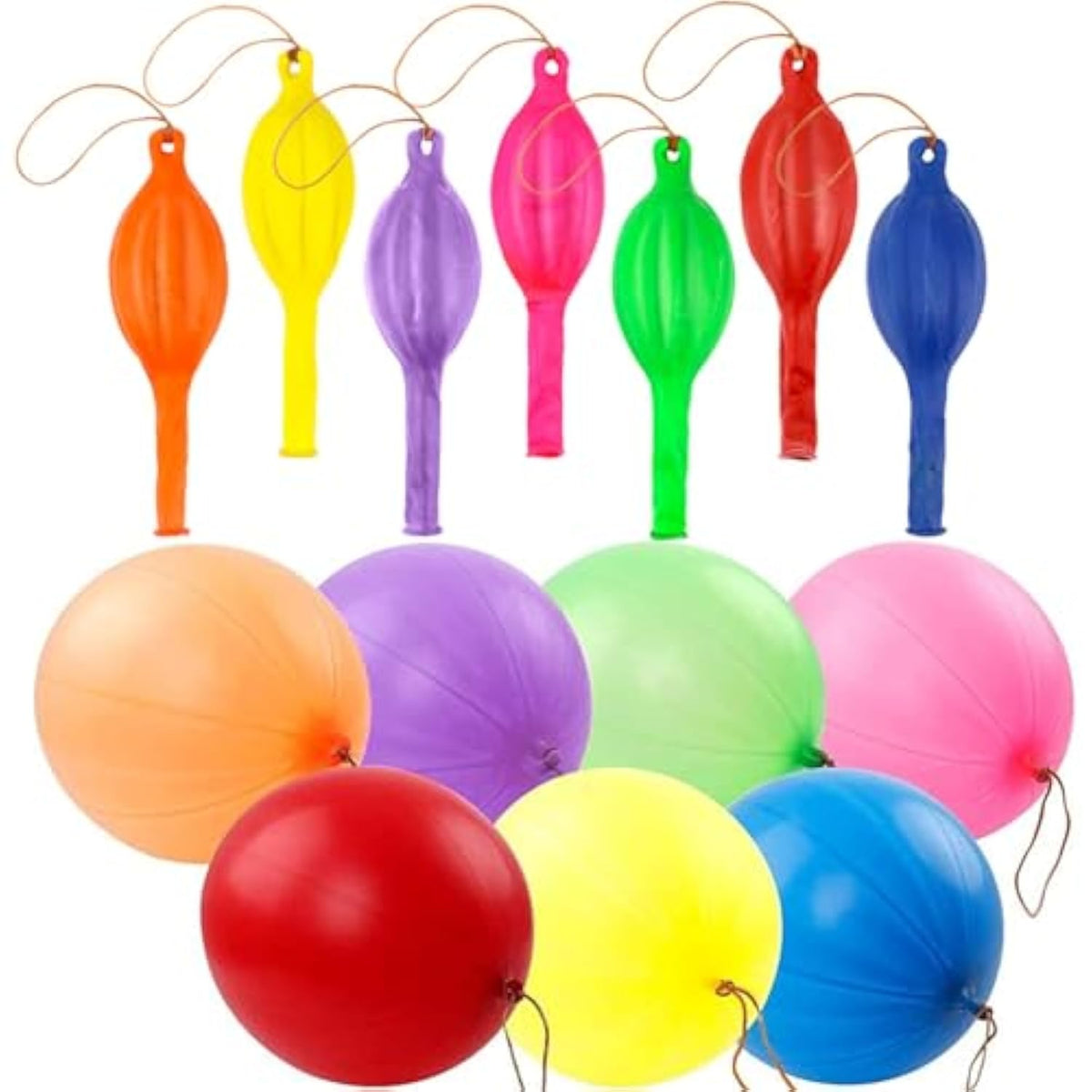 36 Punch Balloons Heavy Duty Kids Party Favors Bouncy Balls with Rubber Band Handle