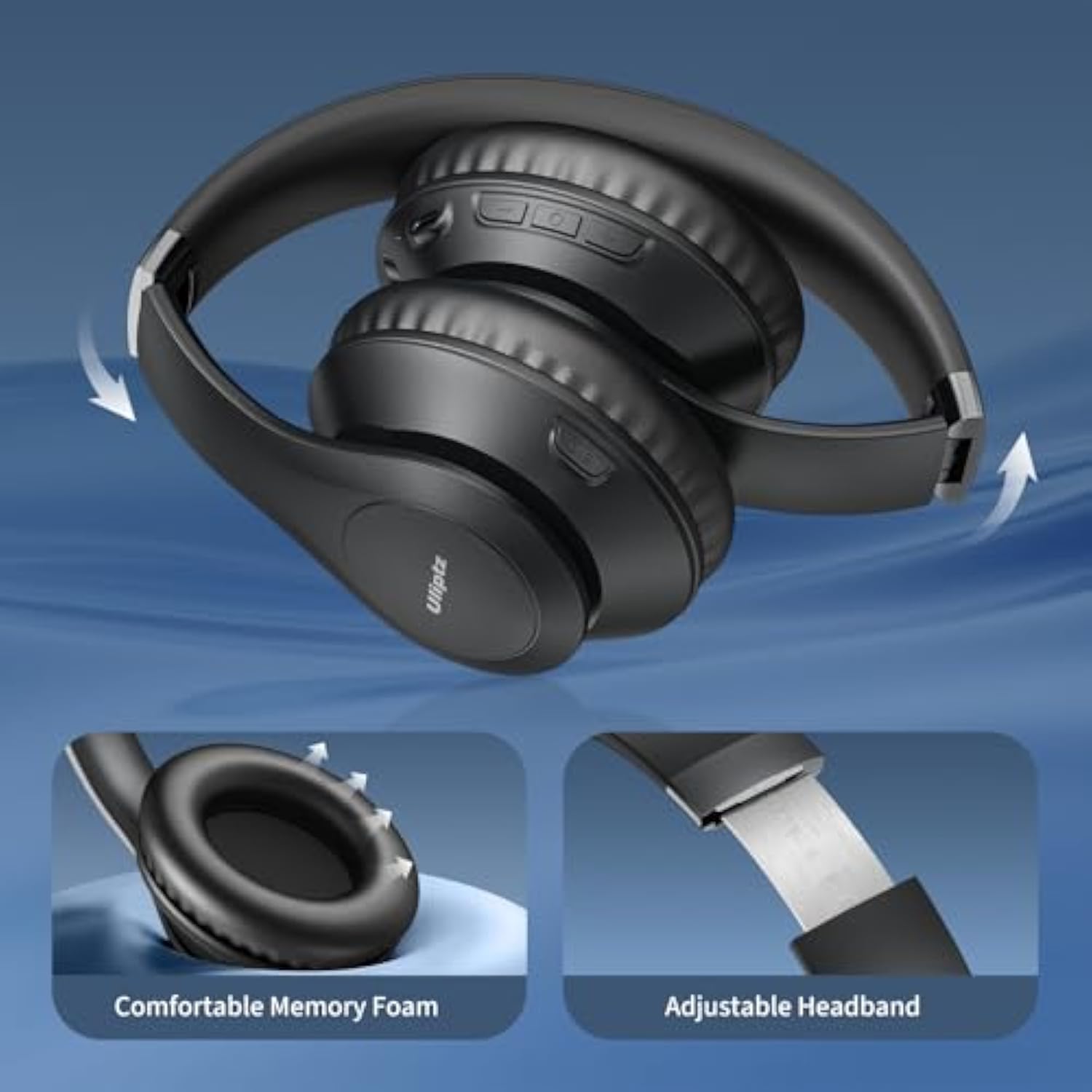 Wireless Bluetooth Headphones, 65H Playtime, 6 Eq Sound Modes, Hifi Stereo Ove