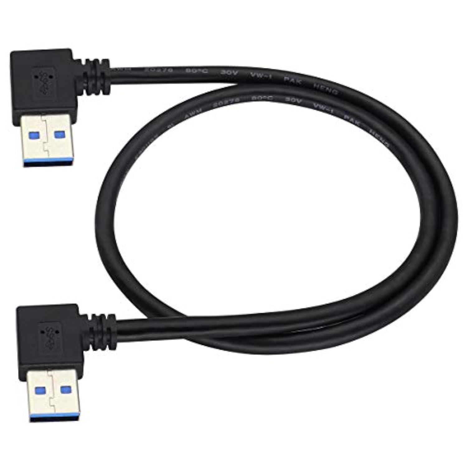 90 Degree 3.0 A Usb Cable Left & Right Angle Usb 3.0 A To A Male Charging And Transferring Data Extender Connector Cable For Usb Keyboard,Mouse,Flash Drive,Hard Drive.(0.6M/2Ft-Black)