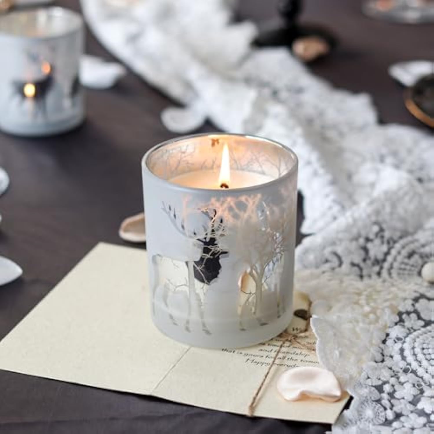 Christmas Scented Candle, 11Oz Vanilla Candle, Soy Wax Aromatherapy Winter Candle For Holiday, Christmas Table Decor Gift For Women Men