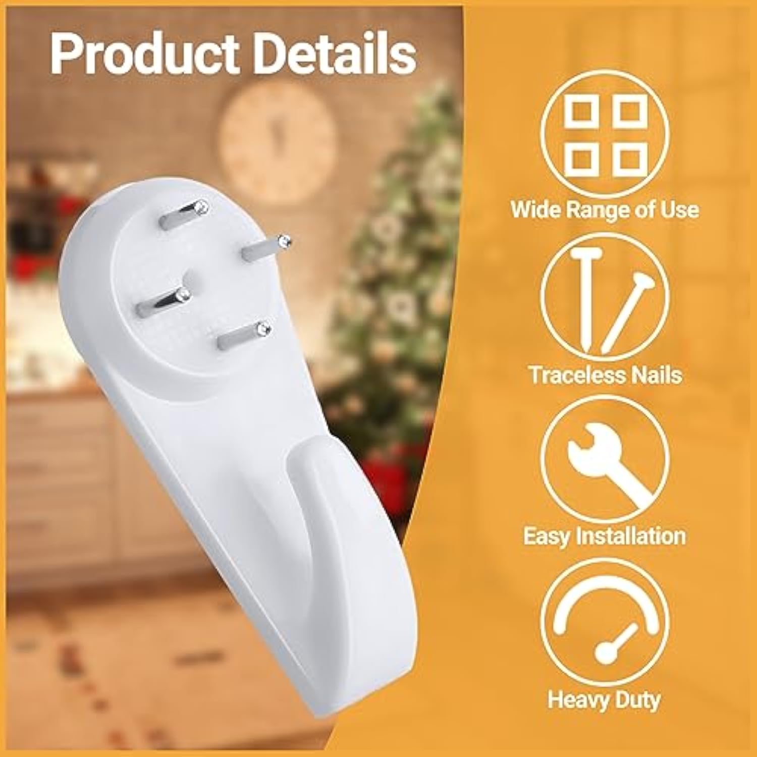 100 Pcs Christmas String Light Hooks Fairy Light Hooks No Drilling Invisible Heavy Duty Nail Hangers For Outdoor Brick Wall Hanging Christmas Decorations