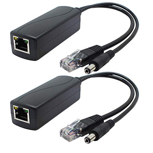2-Pack Gigabit Poe Splitter, 48V To 12V 2A Ethernet Adapter, For Security Camera, Ap, Voip And More, Av-Ps12-G