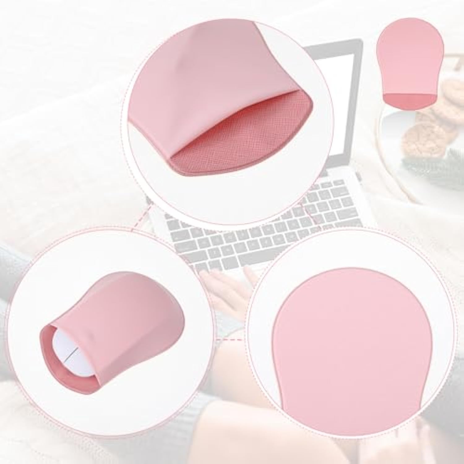 Mouse Holder For Laptop Universal Stick-On Mouse Pouch For Laptop, Reusable Adhesive Mouse Pockets For Wireless Mouse, Computer Office Home