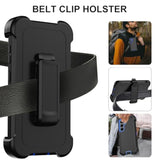 For Samsung Galaxy S24 Fe Case With Belt Clip Holster,Heavy Duty Rugged 3-Layer Military Grade Drop Protection Phone Case,[2 Screen Protector & Kickstand] Shockproof Protective Cover (Black/Blue)