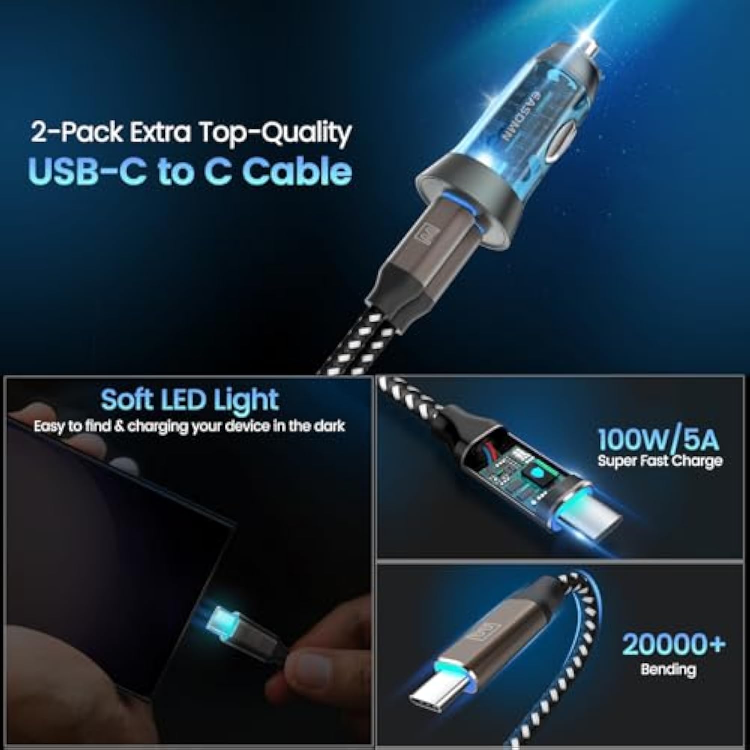 2-Pack 90W Usb C Super Fast Car Charger, Dual-Port [Pd/Pps 45W & Qc 45W] Car Cigarette Lighter Usb Charger Adaper For Samsung Galaxy S25 Ultra/S25+/S24 Ultra/S23+/S22,Note 20/10+,Tab S9/S8, Iphone 15…