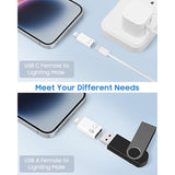 MoKo USB C Female to Lightning Male Adapter, Lightning Male to USB-A Female OTG Adapter Connector for iPhone 14/13/12/11 Pro Max/iPad/iPod/AirPods, Support 10W Fast Charging/Data Transfer/Audio