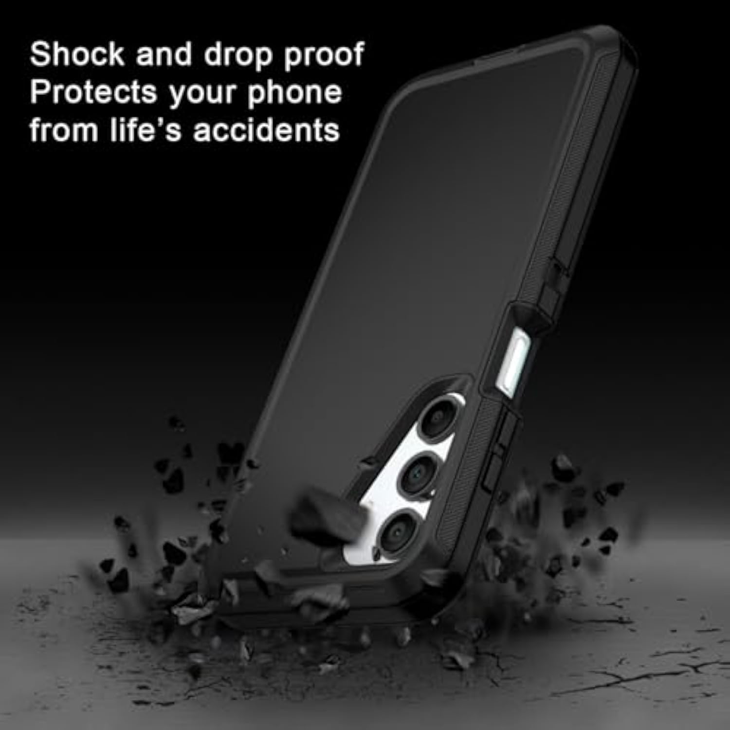 For Samsung Galaxy A16 5G Case Shockproof Dust/Drop Proof 3-Layer Full Body Protection [Without Screen Protector] Rugged Heavy Duty Cover Case For Galaxy A16 5G,Black