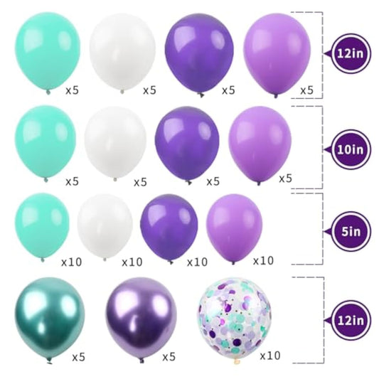 Mermaid Balloon Garland Kit, Mermaid Tail Arch Party Supplies With Pur