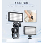 Small Selfie Phone Light With Metal Hotshoe And Clip,50 Led Portable Rechargeable Single Color Video Light For Phones,Iphone, Laptops And Cameras, Selfie, Video Conference, Tiktok