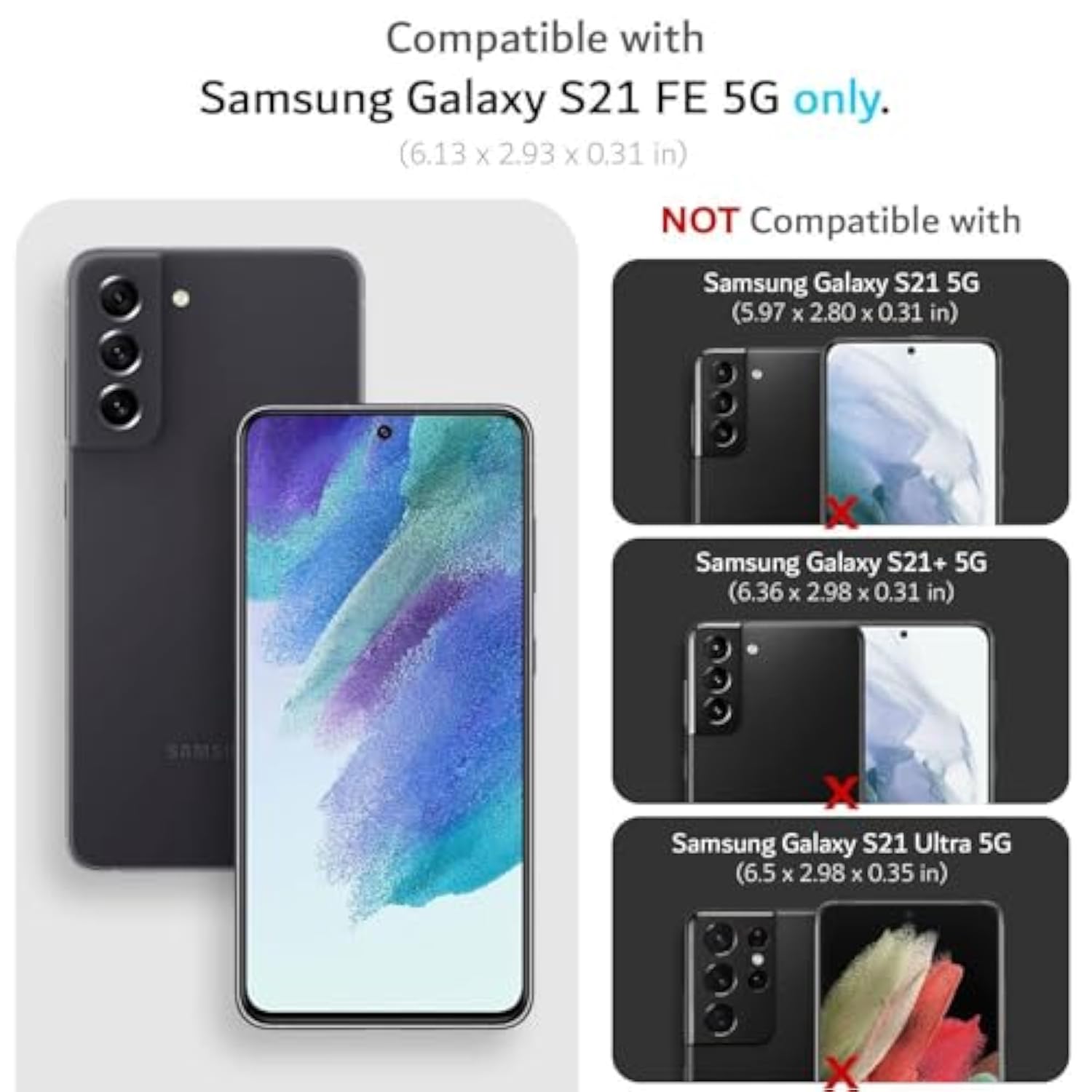 OtterBox Defender Series Case for Samsung Galaxy S21 FE 5G (Only - Not Compatible with Galaxy S21/S21 Plus /S21 Ultra) - Case Only - Microbial Defense Protection - Non-Retail Packaging - Happy Purple