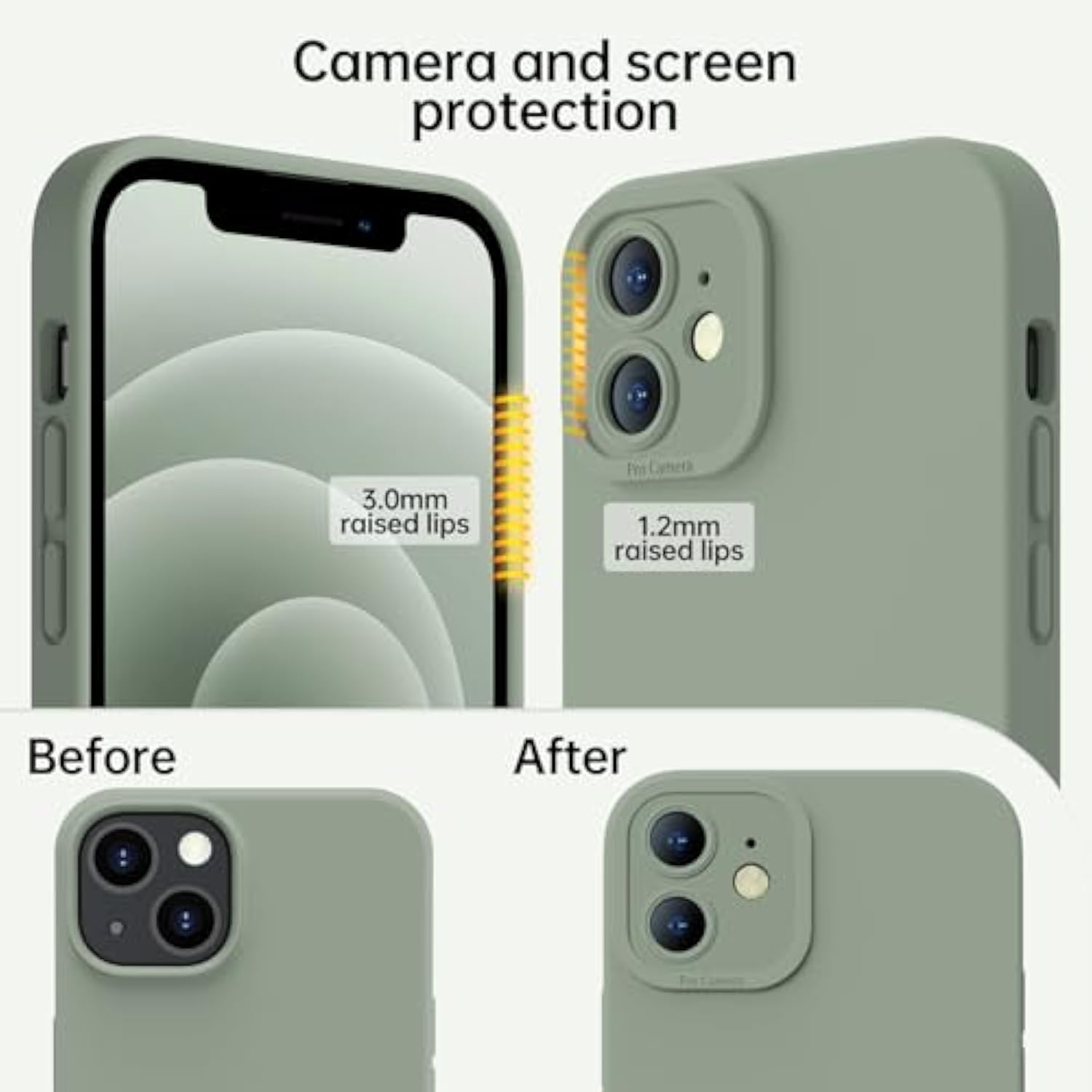 iPhone 12 Silicone Case with Screen Protector and Camera Protection 6.1 Blue