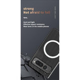 Magnetic Case For Google Pixel Fold Case Compatible With Magsafe Charger Carbon Fiber Slim Ultra Thin Aramid Fiber Anti-Scratch Shockproof Phone Case, Black&Red