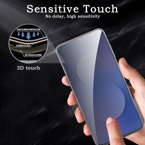 [2+2 Pack] Privacy Screen Protector for  Galaxy S25 FE, Anti-Spy Shatterproof Tempered Glass with Camera Lens Tempered Glass 9H Hardness