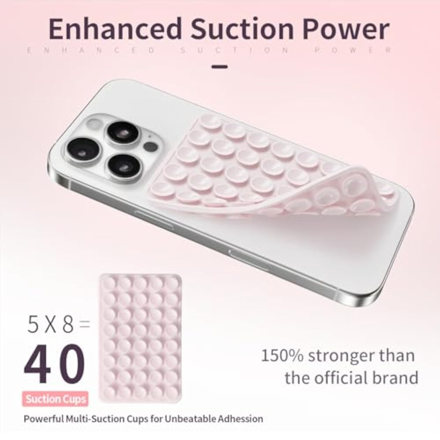 Double Sided Phone Case Mount, 2 Pack, Light Pink and Hot Pink