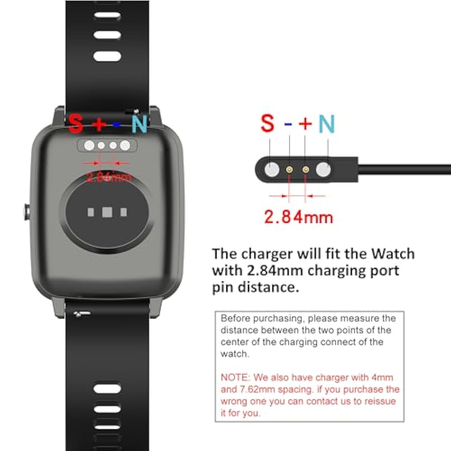 Compatible For Idw19/Idw13 Smartwatch Charger, 3.3Ft Usb Charging Cable For Woneligo W13, Amzhero Idw19/Idw13, Enomir Idw19/Id208Bt, Milouz Idw19, Skg V7, Fitpolo Idw13/Idw15 Smartwatch (Black-2Pcs)