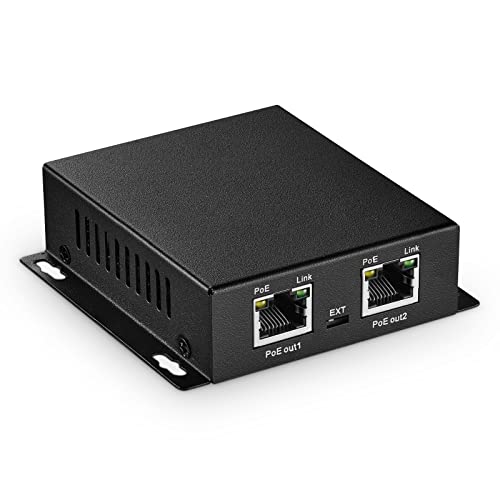 3 Ports Gigabit Poe Passthrough Switch - Ieee 802.3Af/At Repeater, 100/1000Mbps, 1 Poe In 2 Out, Wall Mount, Extender/Injector/Network Extender Three In One