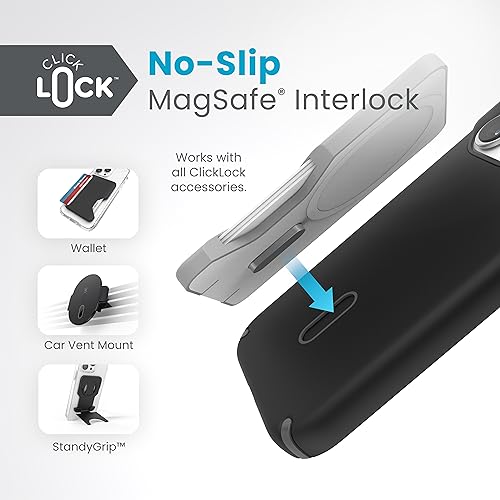 iPhone 15 Pro Case - ClickLock No-Slip Interlock, Built for MagSafe, Drop Protection - Scratch Resistant, Soft Touch, 6.1 Inch Phone Case - Presidio2
