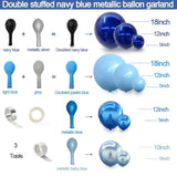 Navy & Royal Blue Balloon Arch Kit – Double Stuffed Metallic Garland for Parties and Events