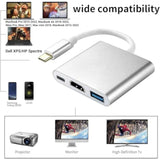 Usb C To Hdmi Adapter, 4K Type-C Hub Thunderbolt 3 To Hdmi Usb 3.0 Port And Us