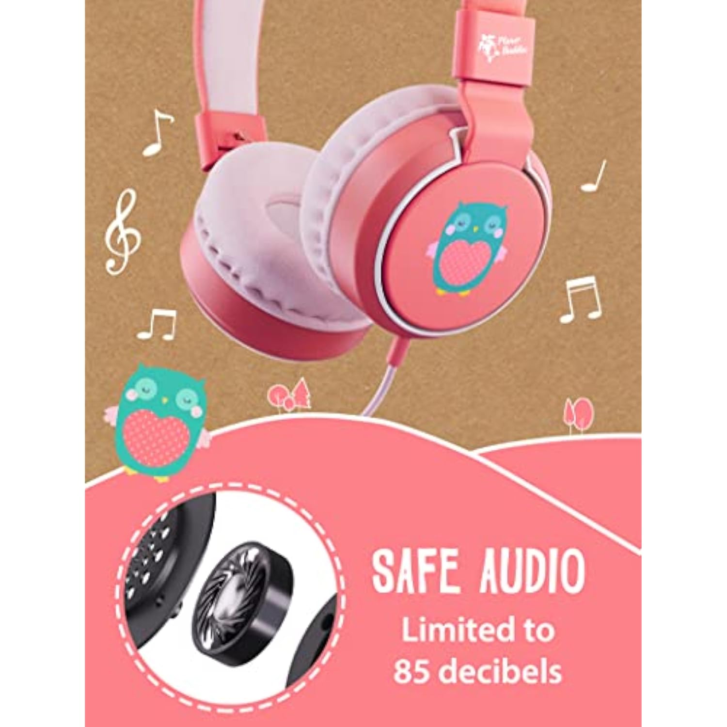 Kids Headphones, On Ear Wired Headphones For Kids, 85Db Volume Limiter, Safe F
