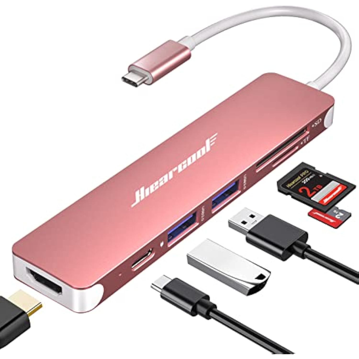 Usb C Hub,Usb C Dongle,7In1 Usb C To Hdmi Multple Adapter Compatible For Macbo