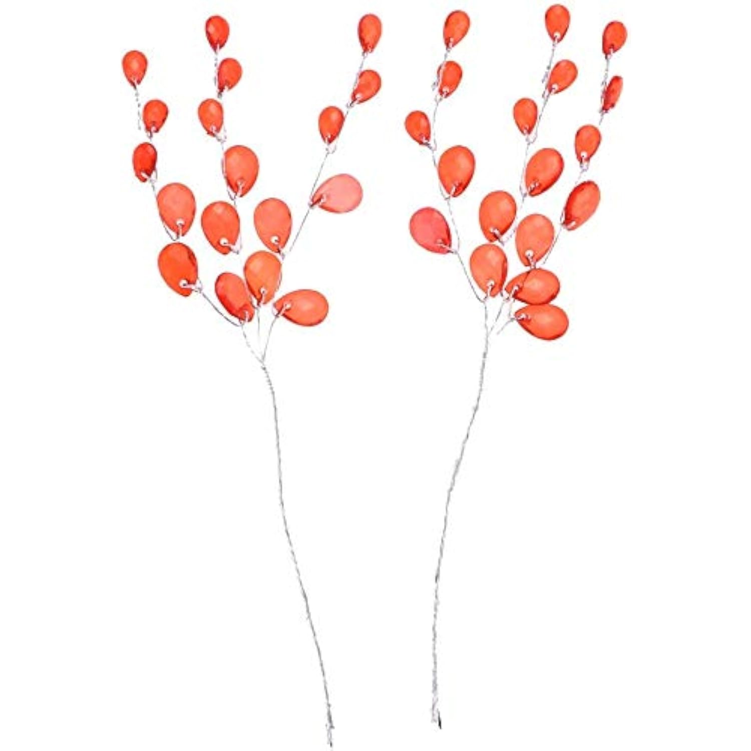 50Pcs Artificial Flower Stem With Crystal Acrylic Beads Water Drop Diamante Flower Branches For Home Wedding Decor - Red