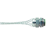 Legrand Box94 Flexcor Wire Mesh Grip, Wide Range, Straight Male, Dust Tight, 1-1/4" Npt, 0.940"-1.250" Cable Grip Range, Silver (1 Count)