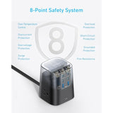 Anker Charging Station (100W), 9-in-1 USB-C Power Strip with 300J Surge Protection, for iPhone 16 & MacBook, 5 ft Flat Cable and Plug, 4 USB-C and 2 USB-A Ports, 3 AC Outlets, for Home, Office