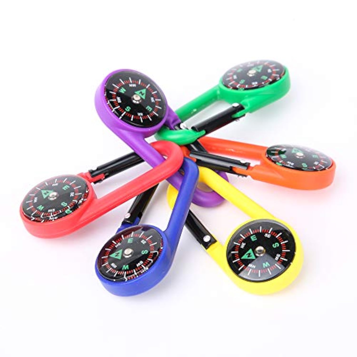 Carabiner Compasses For Kids Toy Compass Belt Clips School Prizes Party Favors 24 Pack