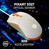 Evo Wired Gaming Mouse - Multizone Rgb Lighting - Pixart Sensor - Ultra Lightweight Parachord Cable