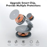 Wireless Charger For Samsung, Magnetic Fast Wireless Charging Station For Samsung S24/S23/S22/Note20 Series, 3 In 1 Foldable Mag-Safe Charging Stand/Dock For Galaxy Watch 7/6/5/4/3, Galaxy Buds+/Live