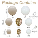 White Sand Gold Balloon Garland Arch Kit 144Pcs Beige Nude White With Metallic Chrome Gold Latex Balloons For Wedding Bridal Shower Engagement Party Decorations Birthday Baby Shower Supplies