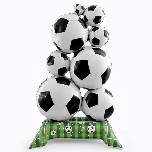 Soccer Foil Balloons - 1Pcs 59 Inch Large Self-standding Soccer Ball Decoration, Sports/Birthday Themed Party Supplies for Soccer Fans, Champion Trophy Party 2026 World Cup Decor