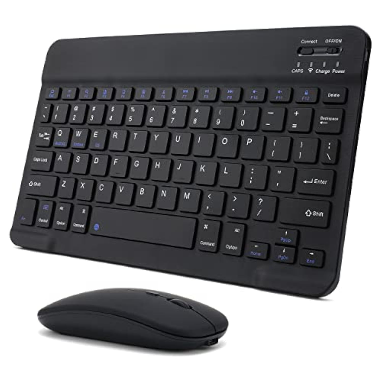 Rechargeable Bluetooth Keyboard And Mouse Combo For Ipad, Ultra-Slim Portable Wireless Mouse Keyboard For Ipad Pro Air Mini Iphone Samsung Tablet Cell Phone Android, Ipados/Ios 13 And Above (Black)