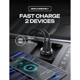 2 Pack Car Charger Usb C Cigarette Lighter Adapter For Iphone 16 [Mini All Metal] 60W Dual Port Usb C Car Charger, 12V Usb C Car Charger Cigarette Lighter Adapter For Iphone 16 15 14 13, Android