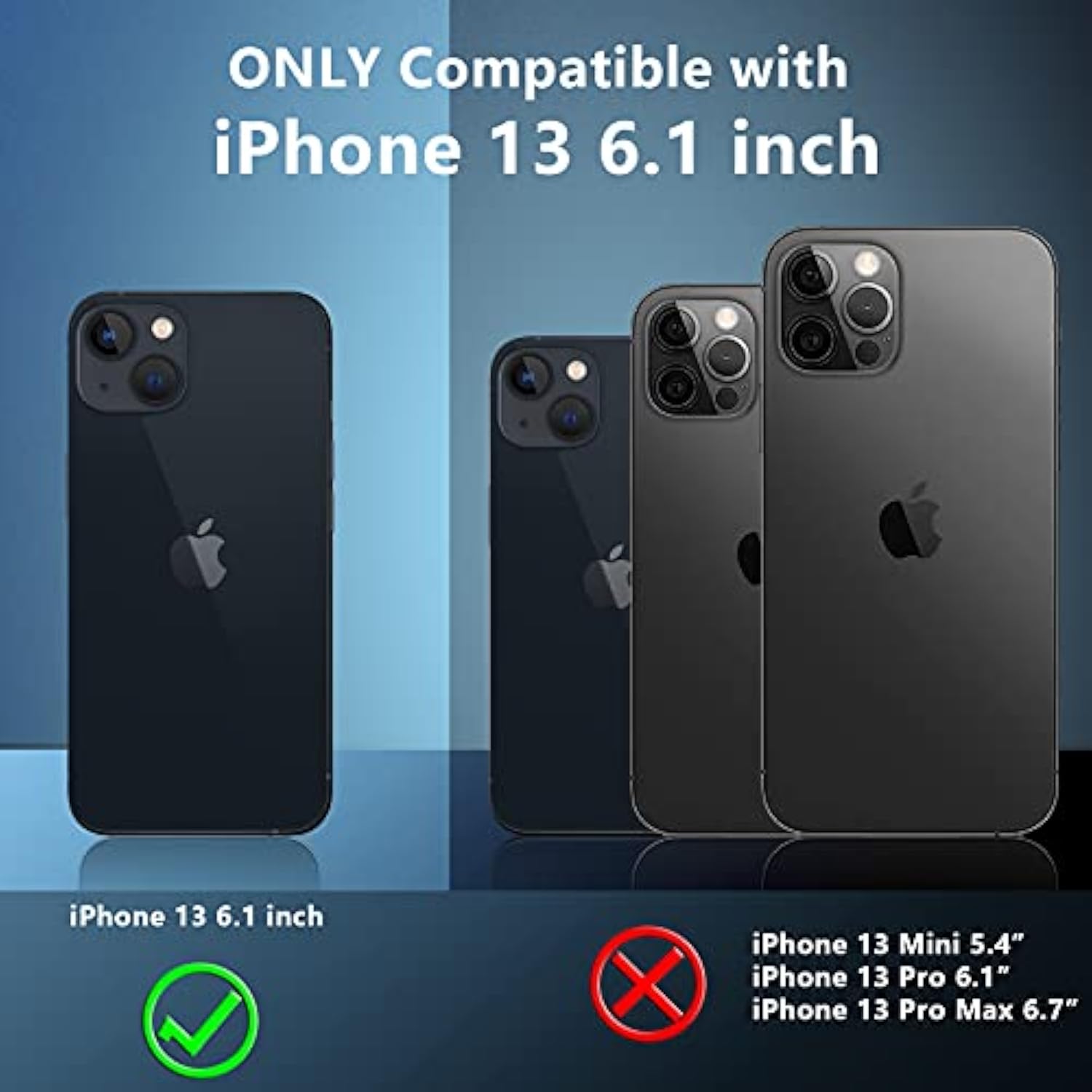 For Iphone 13 Case, [360 Full Body] [Heavy Duty Protection] With Built-In Screen Protector Tough Rugged 12 Ft Dropproof Shockproof Dust-Proof Bumper Case For Iphone 13 Phone Case 6.1 Inch