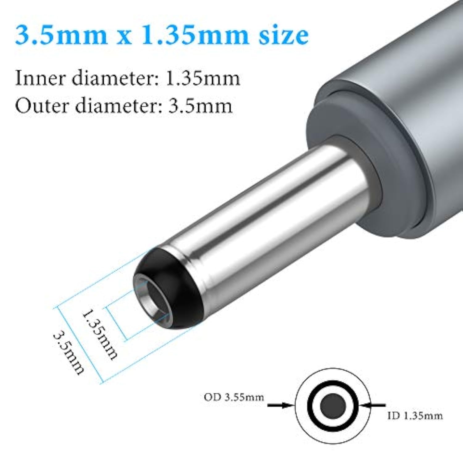 6.6Ft 5V Usb To Dc 3.5Mm X 1.35Mm Plug Charging Cable Replacement Charger Cord For Foreo Luna/Luna2/Luna3/Luna Mini & Mini2/Foreo Issa Series E-Toothbrush, Hub, Mini Speaker/Fan, Table Lamp