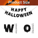 Happy Halloween Banner with Black Glitter Dripping Letters Spooky Garland for Party Decor
