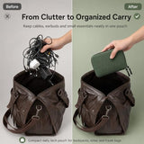 Small Electronics Organizer Travel Case, Portable Tech Case Pouch For Cable, Charger, Phone & Earbuds Water-Resistant Cord Storage For Commute, Office & Business Trip Compact Design