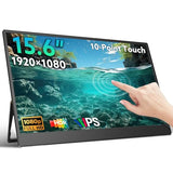 Portable Monitor Touchscreen 15.6'' Fhd 1080P Usb-C Hdmi Ultra-Slim Gaming Display, Built-In Stand Speakers Hdr Ips,For Laptop Pc Mac Phone Ps4/5 Travel Monitors (1080P Touchscreen, 15.6")