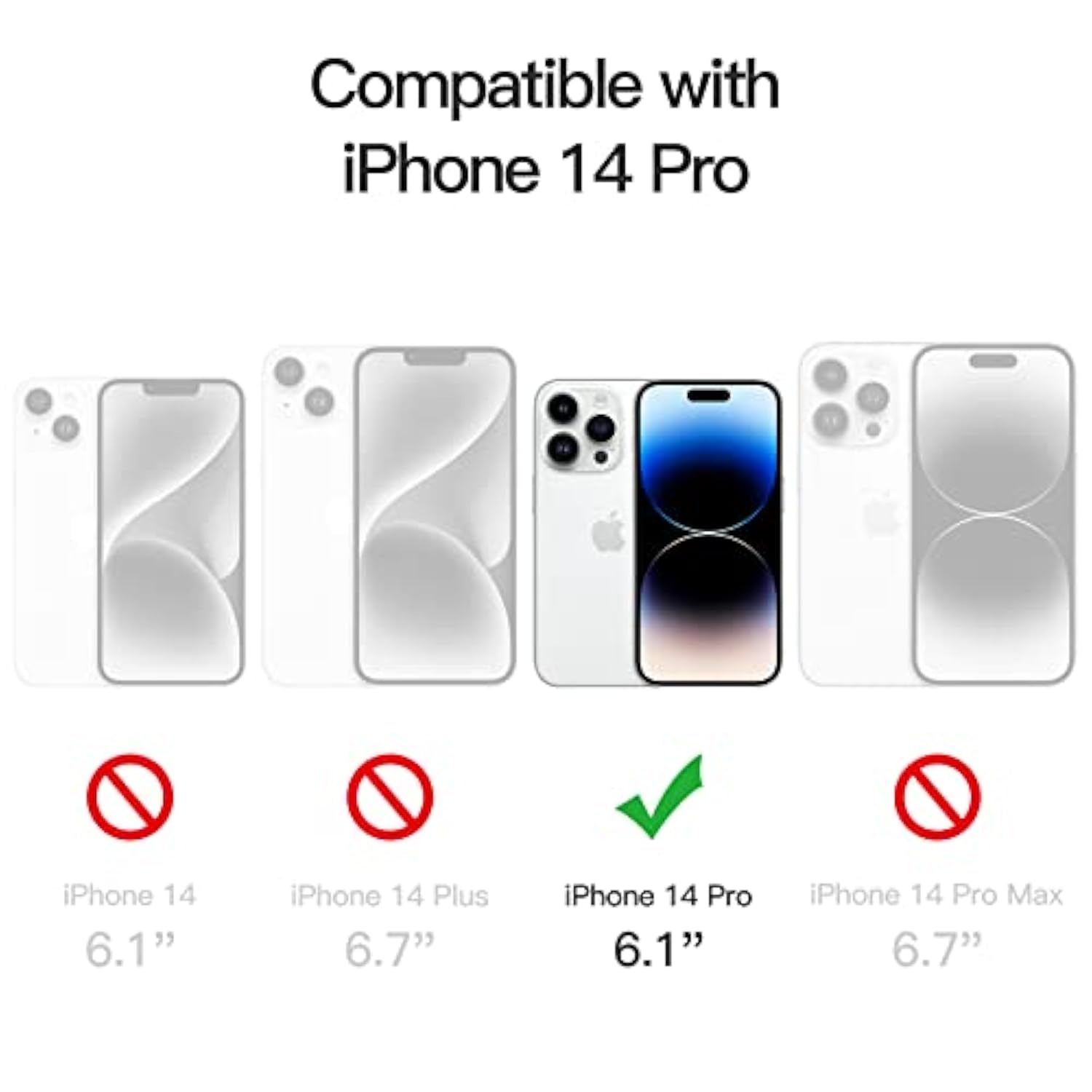 JETech Case for iPhone 14 Pro 6.1-Inch, Non-Yellowing Shockproof Phone Bumper Cover, Anti-Scratch Clear Back (Clear)