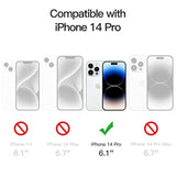 JETech Case for iPhone 14 Pro 6.1-Inch, Non-Yellowing Shockproof Phone Bumper Cover, Anti-Scratch Clear Back (Clear)