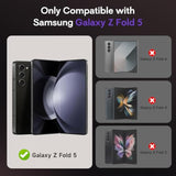 For Z Fold 5 Case [Compatible With Magsafe], With Hinge Protection And Built-In Screen Protector Magnet Magnetic Translucent Cover For Samsung Galaxy Z Fold 5 (Black)