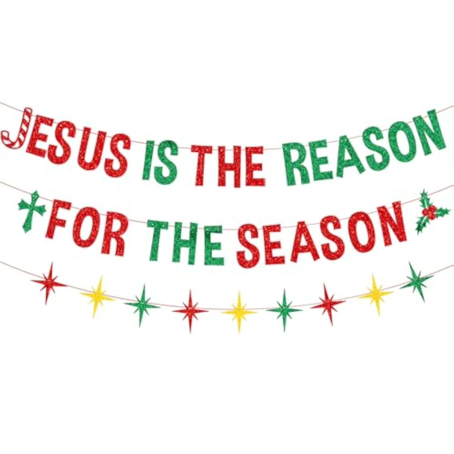 Jesus Is The Reason For The Season Banner Christmas Nativity Decoration Merry Christmas Celebrate Jesus' Birthday Party Decor Supplies