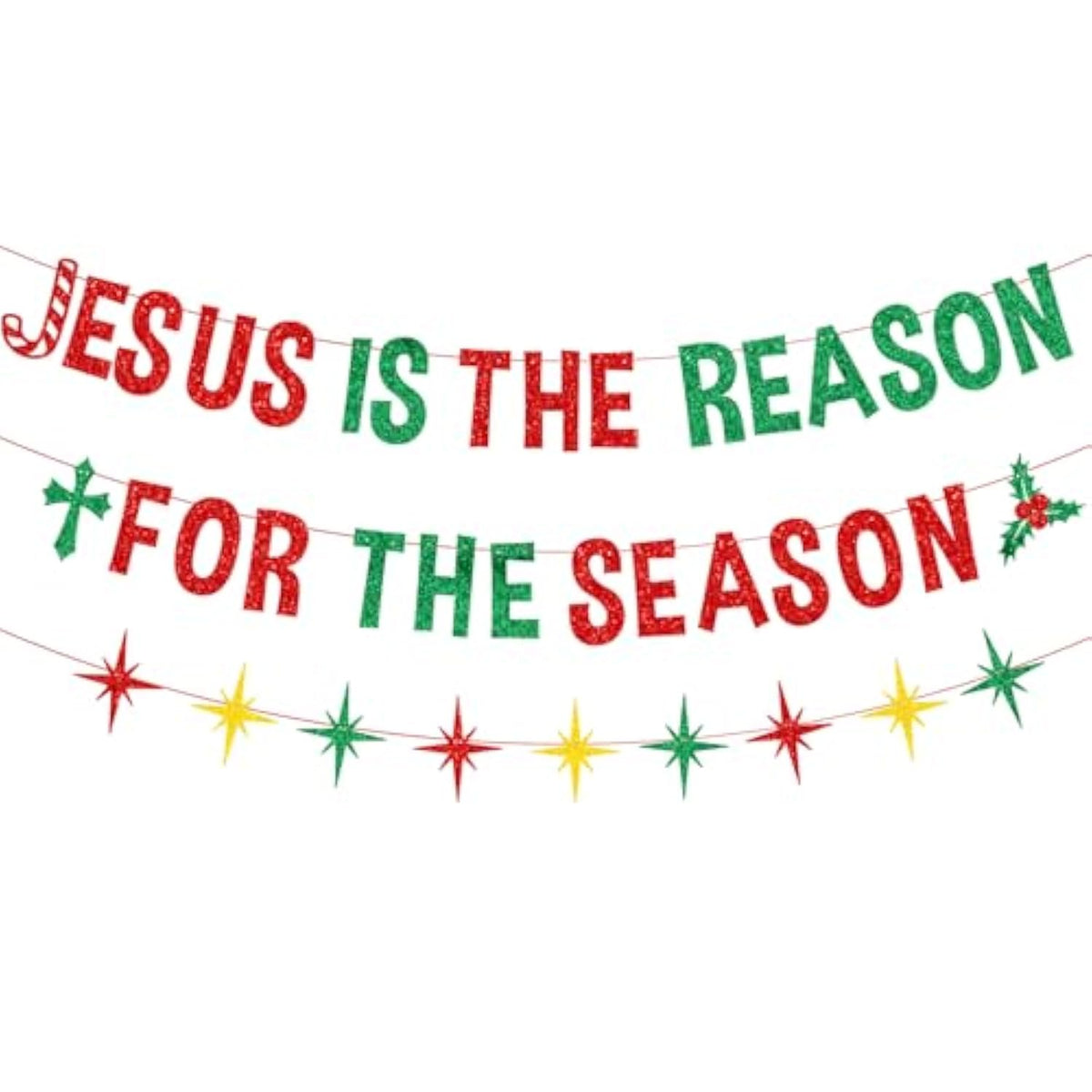 Jesus Is The Reason For The Season Banner Christmas Nativity Decoration Merry Christmas Celebrate Jesus' Birthday Party Decor Supplies